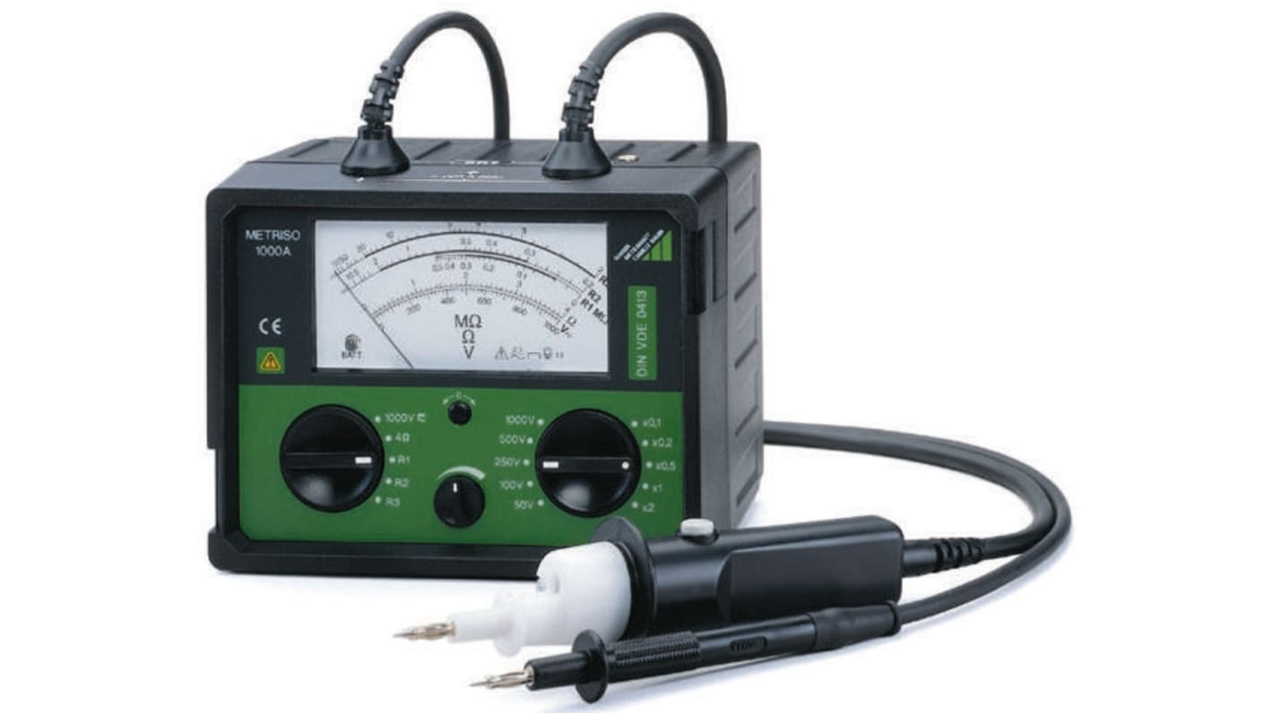 Tester d'isolamento Gossen Metrawatt METRISO 1000A, 50V → 1000V, Cert. ISO