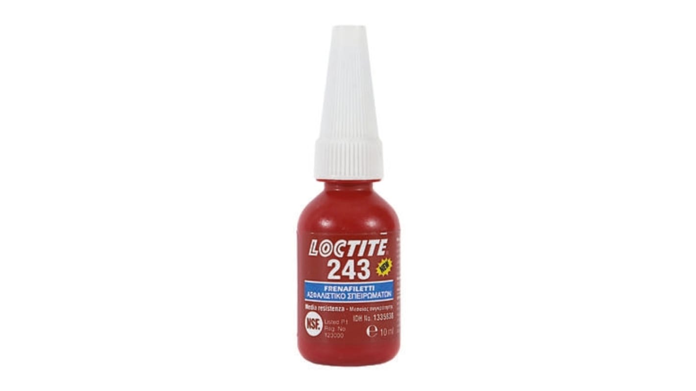 Frenafiletti Loctite 243, presa 2 h, col. Blu, Bottiglia da 10 ml