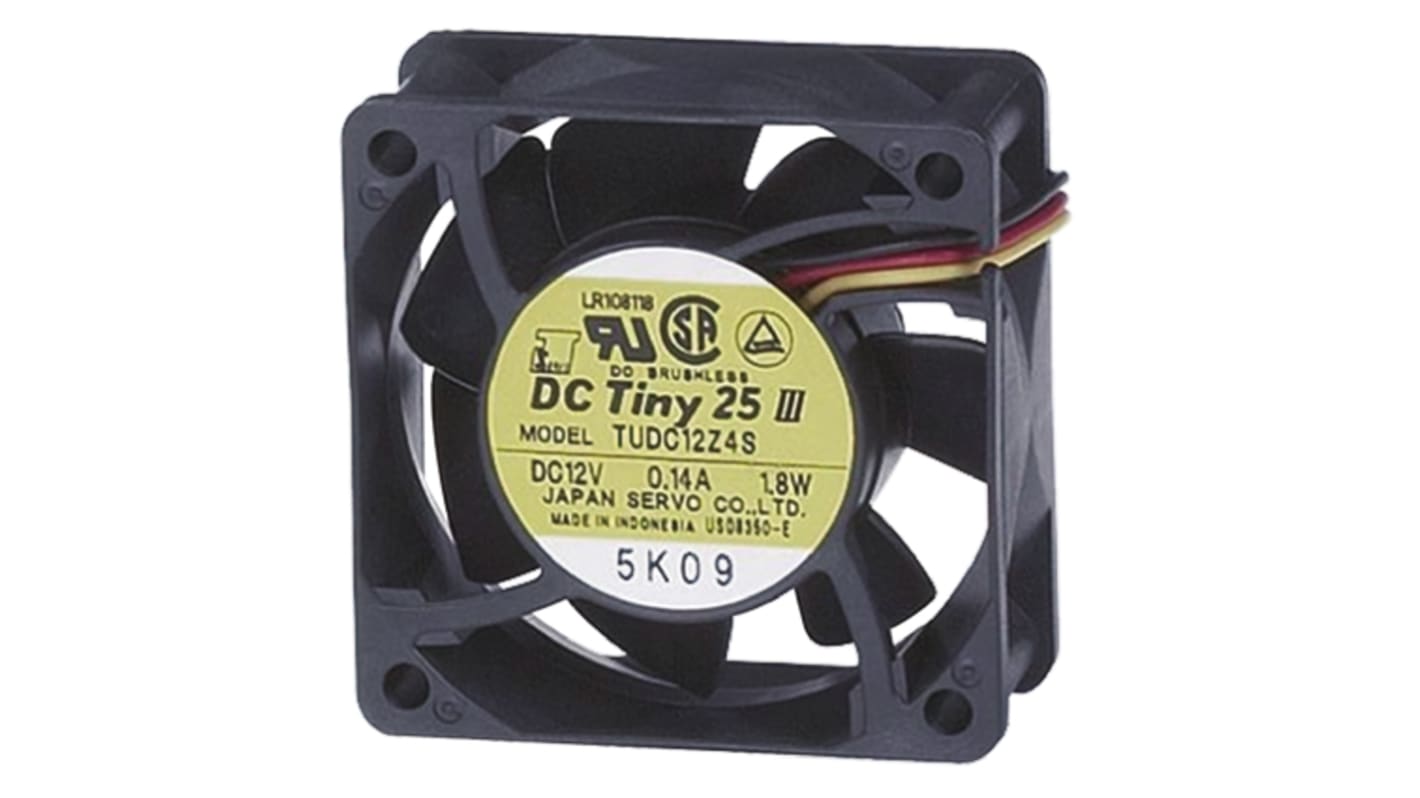 NIDEC ADVANCED MOTOR 軸流ファン 電源電圧：12 V dc, DC, 60 x 60 x 25.5mm, TUDC12D4