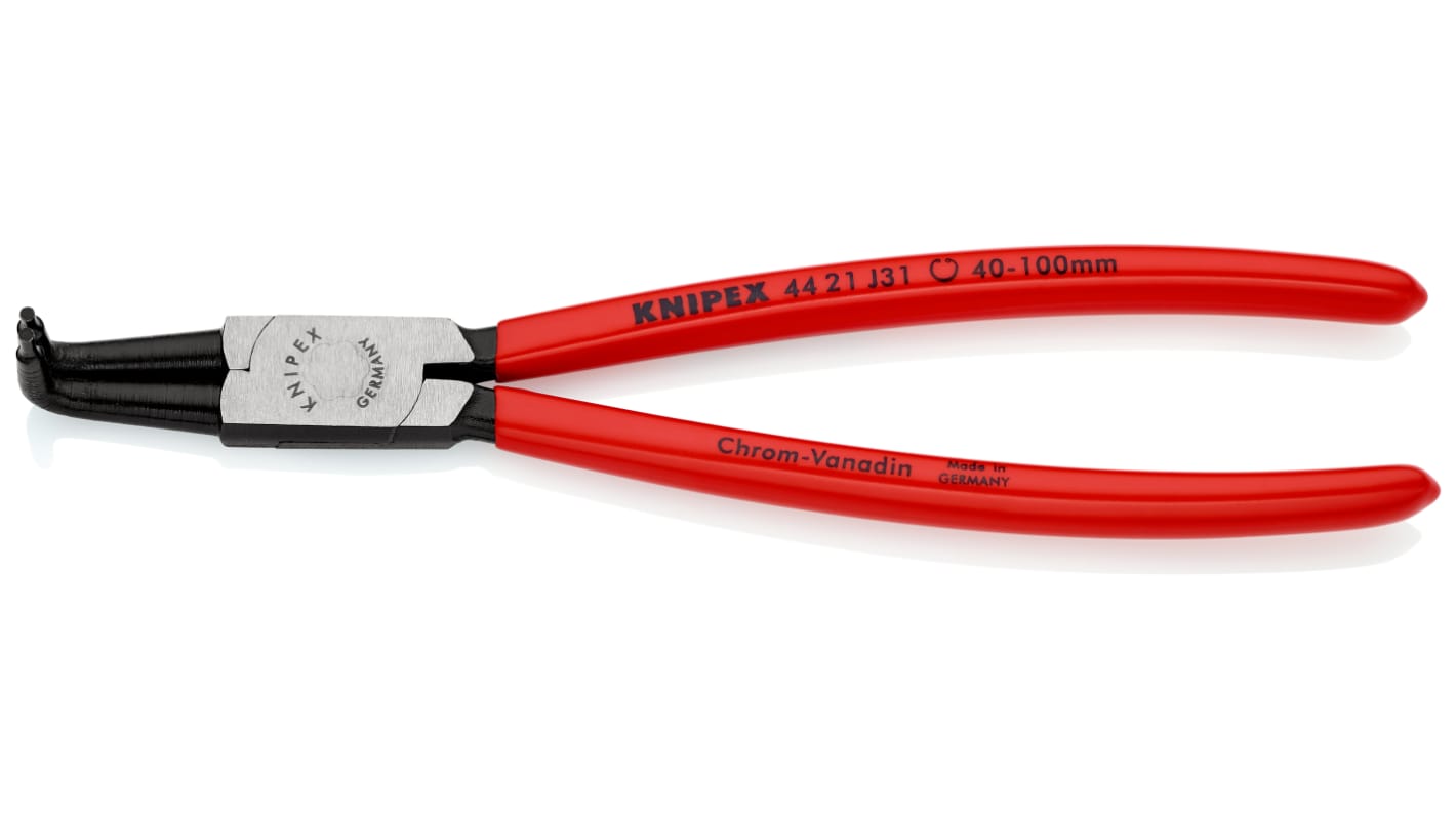 Knipex Circlip Pliers, 215 mm Overall, Angled Tip