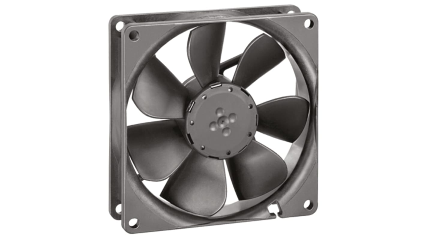 Axiální ventilátor, řada: 3400 N DC, 92 x 92 x 25mm, průtok vzduchu: 84m³/h 2.2W 12 V DC