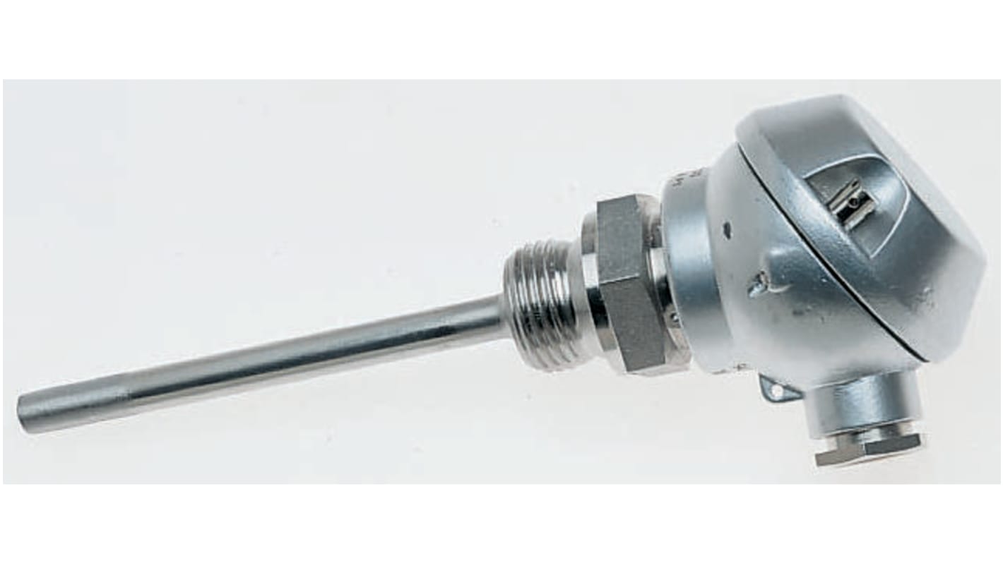 Jumo PT100 RTD Sensor, 6mm Dia, 100mm Long, 2 Wire, G1/2, Class B +400°C Max