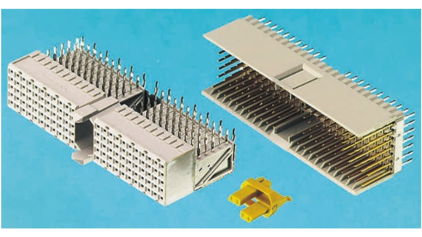 Złącze typu Backplane Z-PACK HM Series 2mm Pitch 154-pinowe 7-rzędowe Męski, Wtłaczane Terminal Przewlekany TE