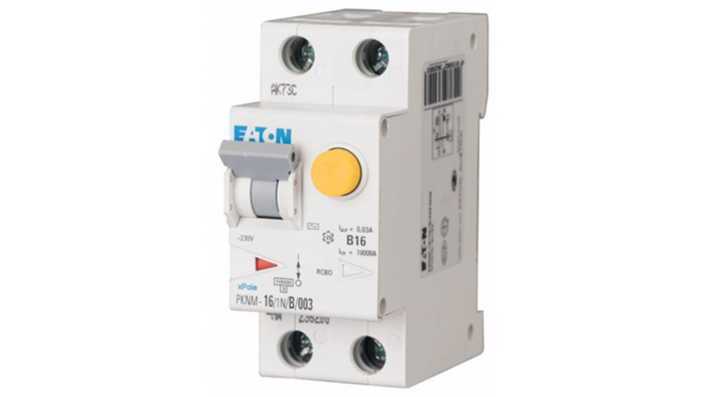 Eaton RCBO, 20A Current Rating, 1+N Poles, Type B