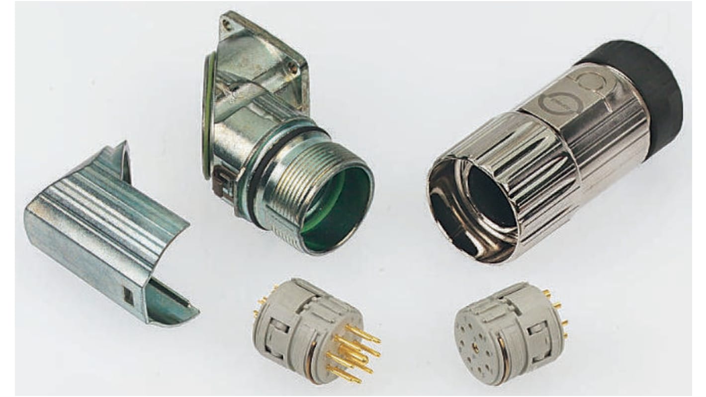 Contact Connectors Connector, 9 Contacts, Panel Mount, Socket, Male to Female, IP67, R2.5 Series