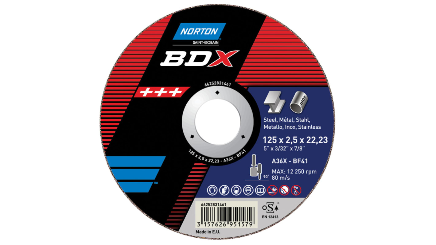 Disque abrasif Norton BDX Cutting Disc, P24, Ø 180mm, par 5