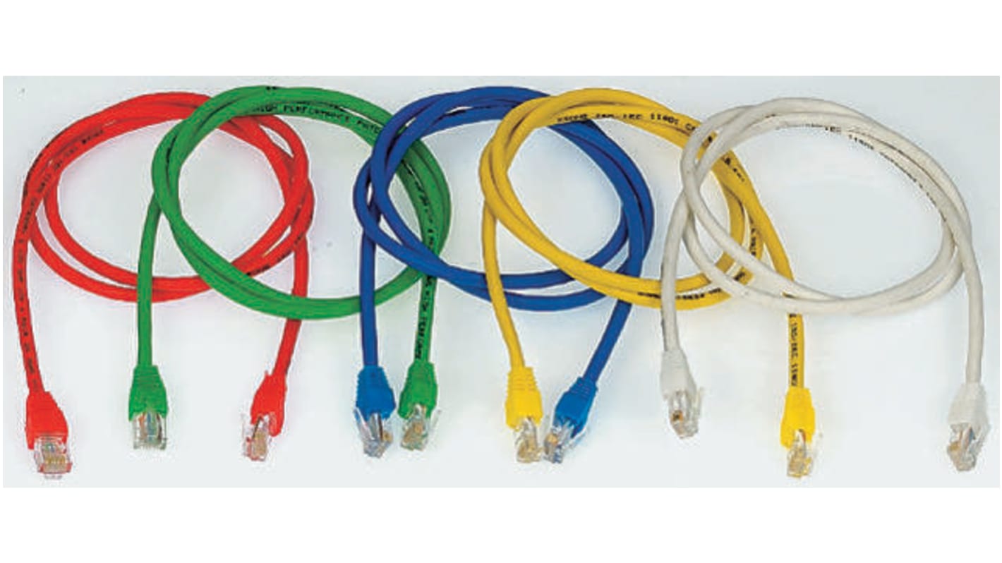 7063 7 61207RSO Krone Cat5e Cable Assembly, U/UTP, Red PVC