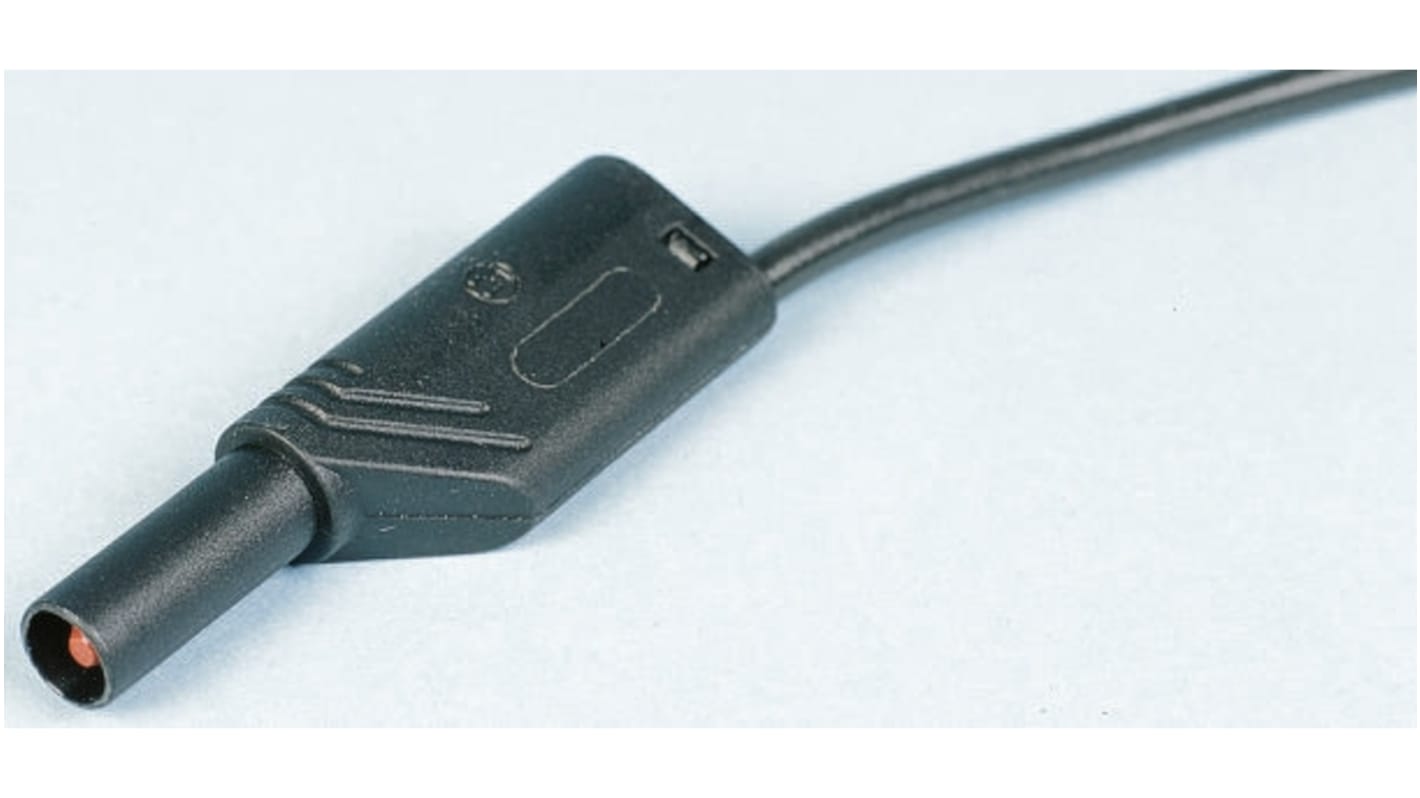 Cordon de test 4mm,  Hirschmann, 16A, 1000V c.a. / V c.c. Noir, longueur de fils 50cm