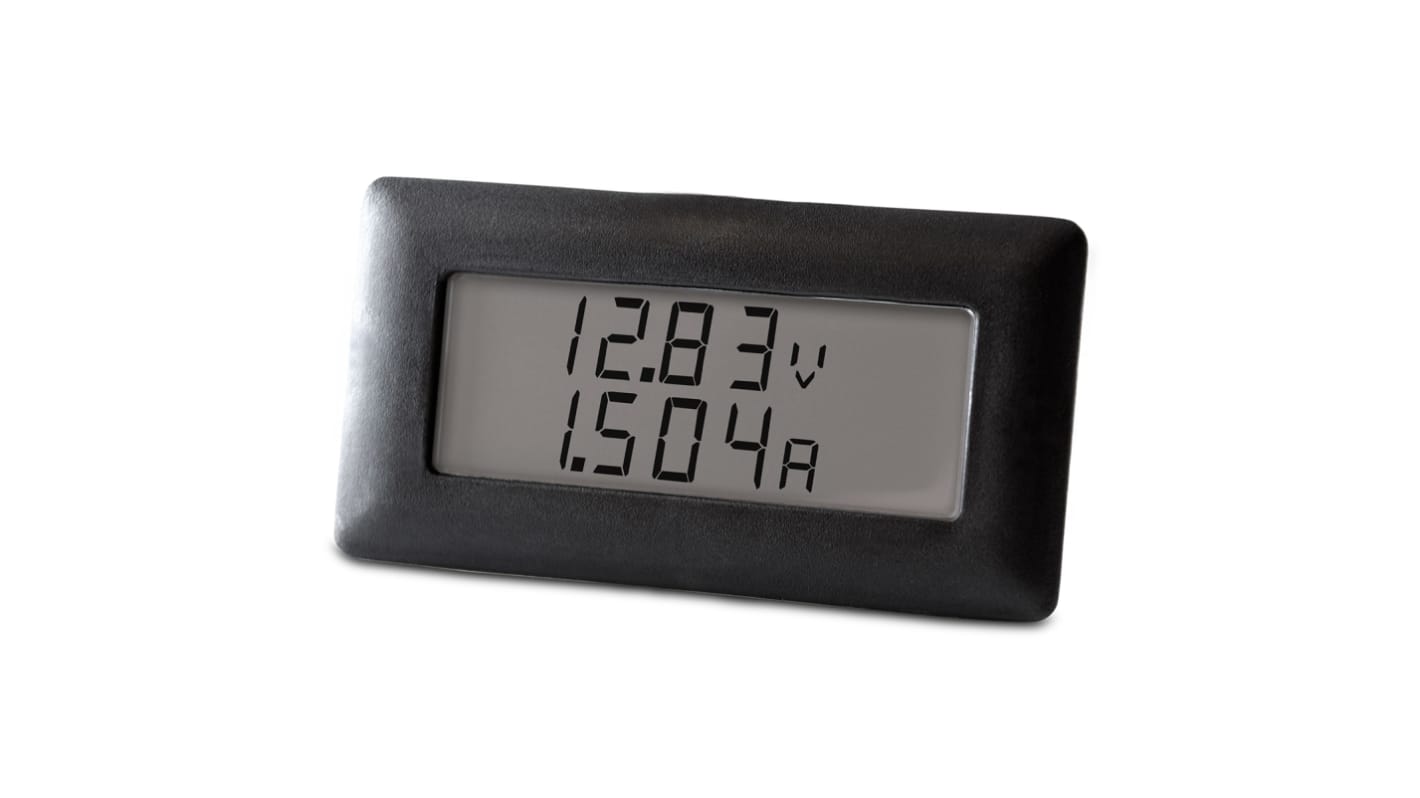 Voltímetro digital DC Lascar, con display LCD, 3.5 dígitos, precisión ±1%, alim. 3,5 → 7 V cc, dim. 62mm x 32mm