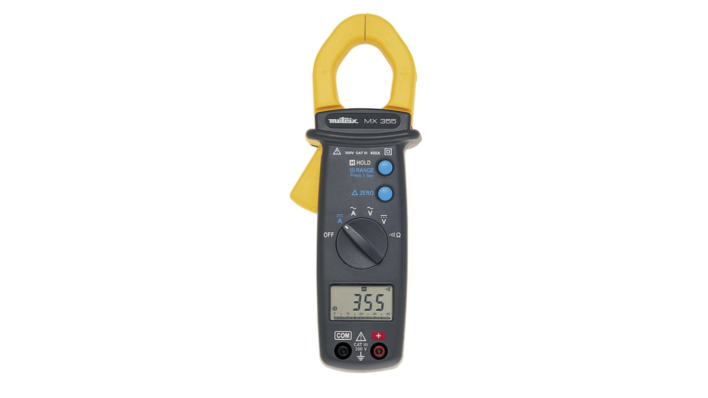 Metrix MX 355 Clamp Meter, 400A dc, Max Current 400A ac CAT III 600V With RS Calibration