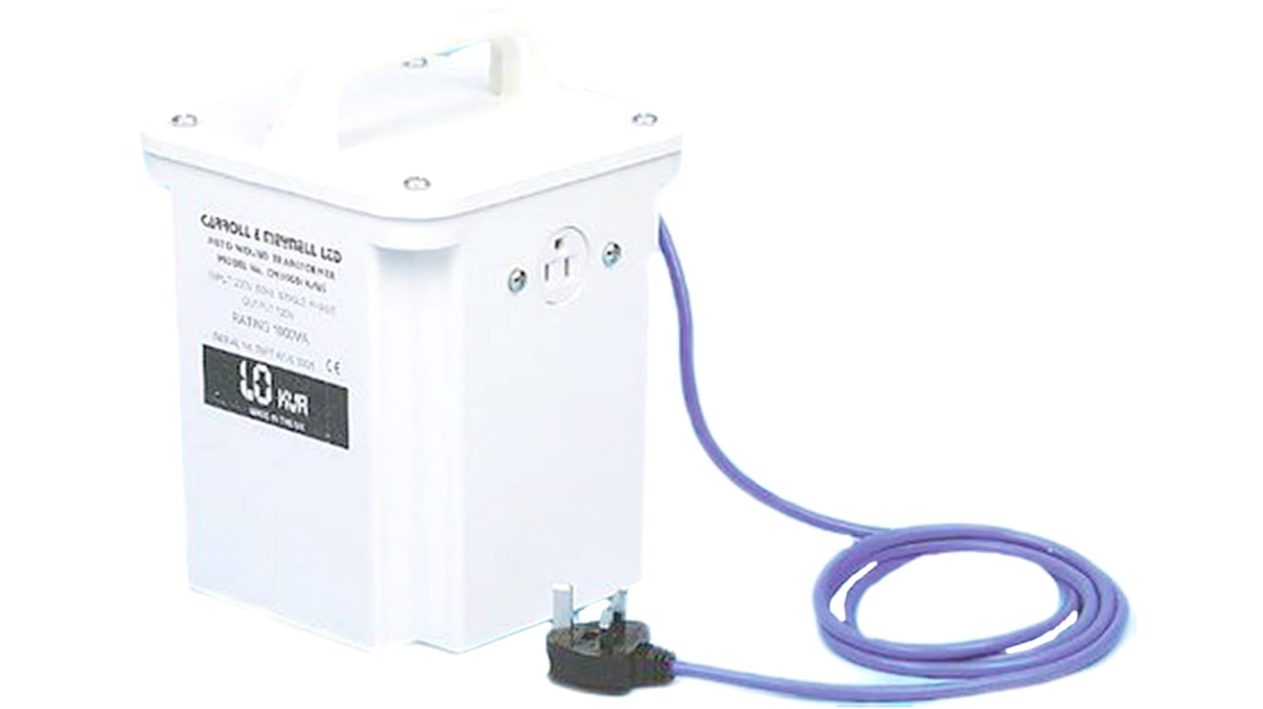 Carroll & Meynell 1kVA Autotransformer, 230V ac Primary, 114.2V ac Secondary, Bobbin Core