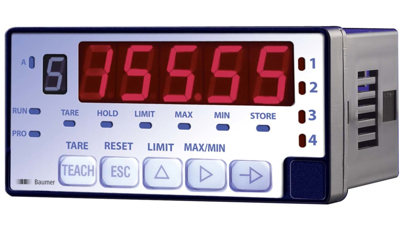 Baumer PA420.014AX01 , LED Digital Panel Multi-Function Meter for Current, Voltage, 93mm x 45mm