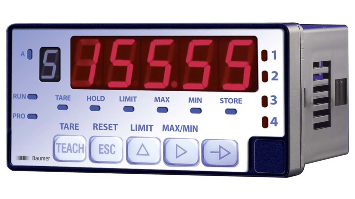 Analizador de red multifunción de panel Baumer PA420, con display LED, para Corriente, Voltaje, dim. 45mm x 93mm