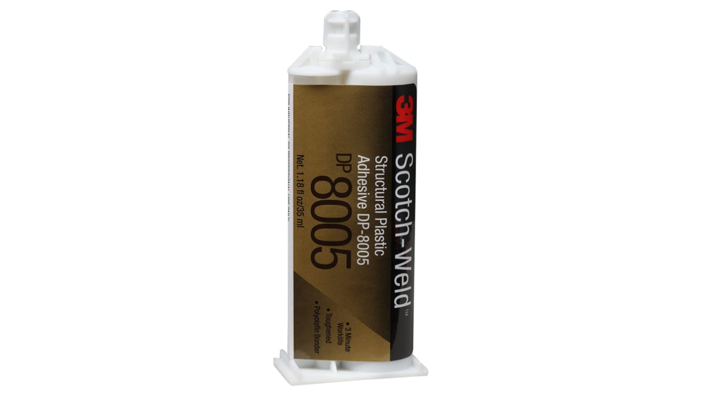 3M Scotch-Weld DP8005 Acrylklebstoff Flüssig Weiß, Doppelkartusche 38 ml, für PE, Kunststoff, PP