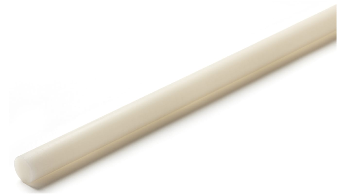 RS PRO Natural Acetal Rod, 1m x 25.4mm Diameter