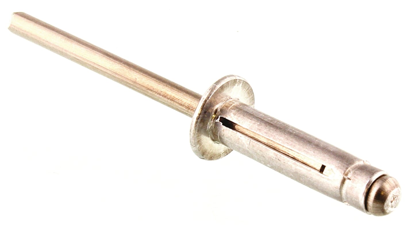 Nitte, L: 19.8mm, Sølv Blank Aluminium, , blindnitte, Diameter: 4.97mm