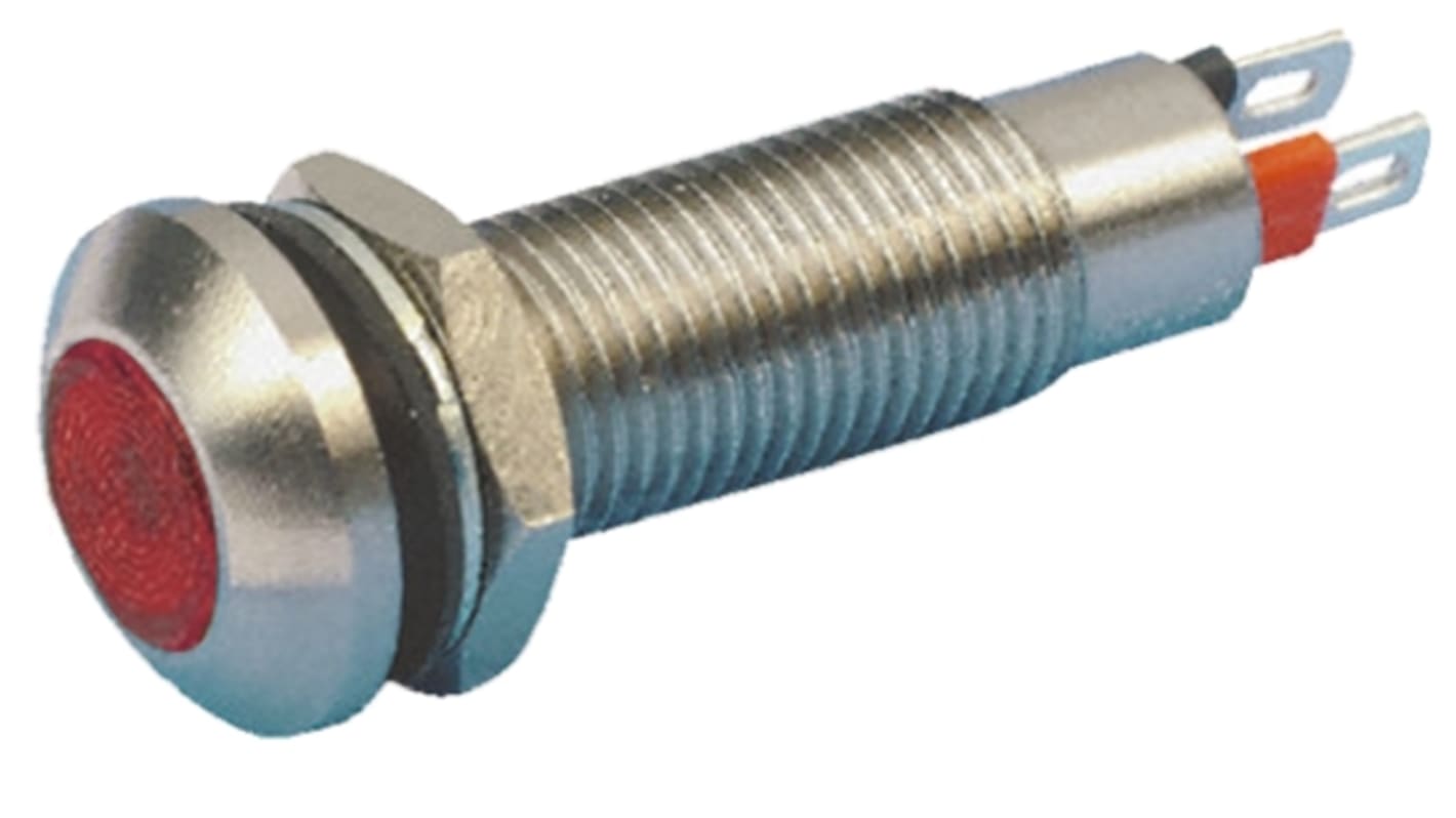 Marl パイロットランプ, 12V dc, 赤, 実装ホールサイズ:8.1mm, 524-501-21