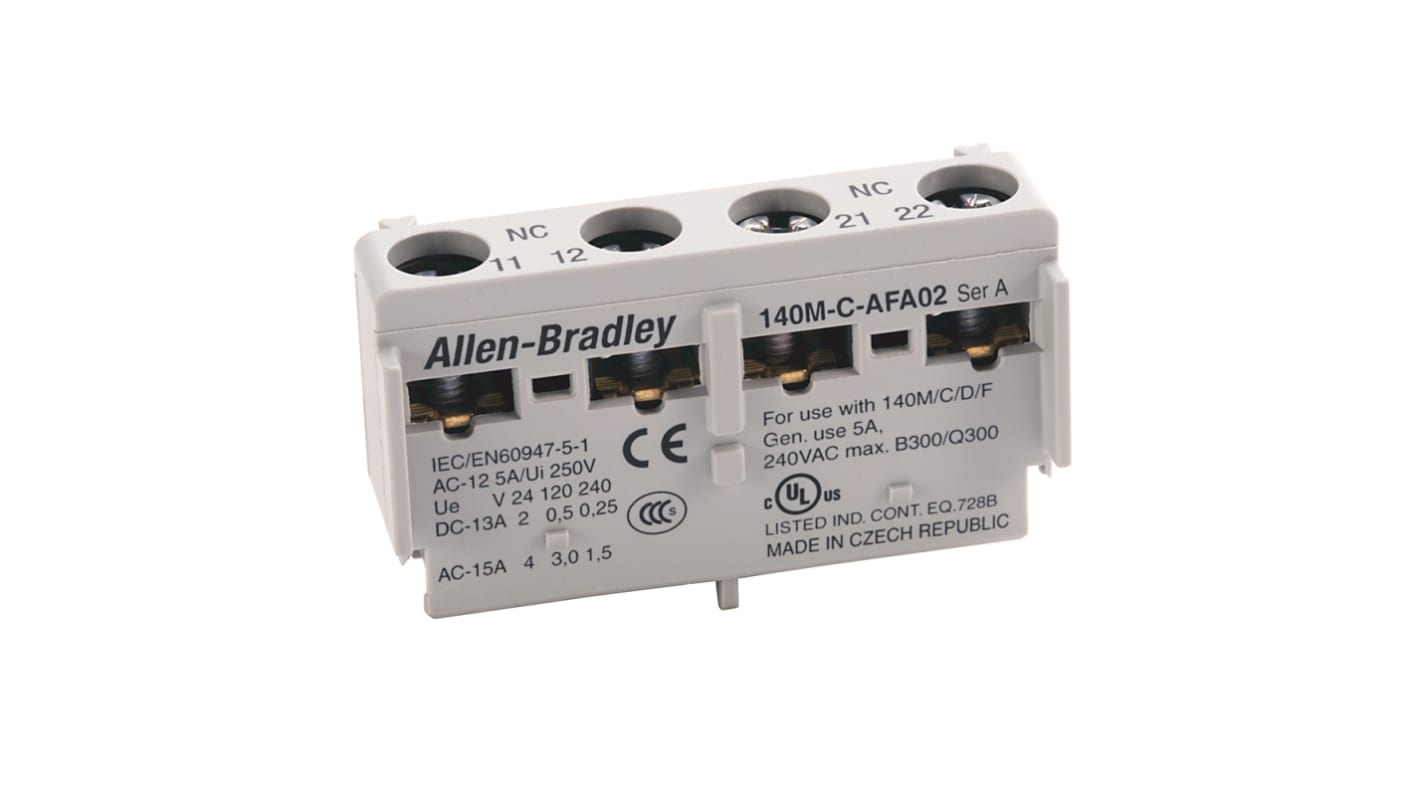 Bloc de contact auxiliaire Allen Bradley 140M 1 contact 1 NOà vis