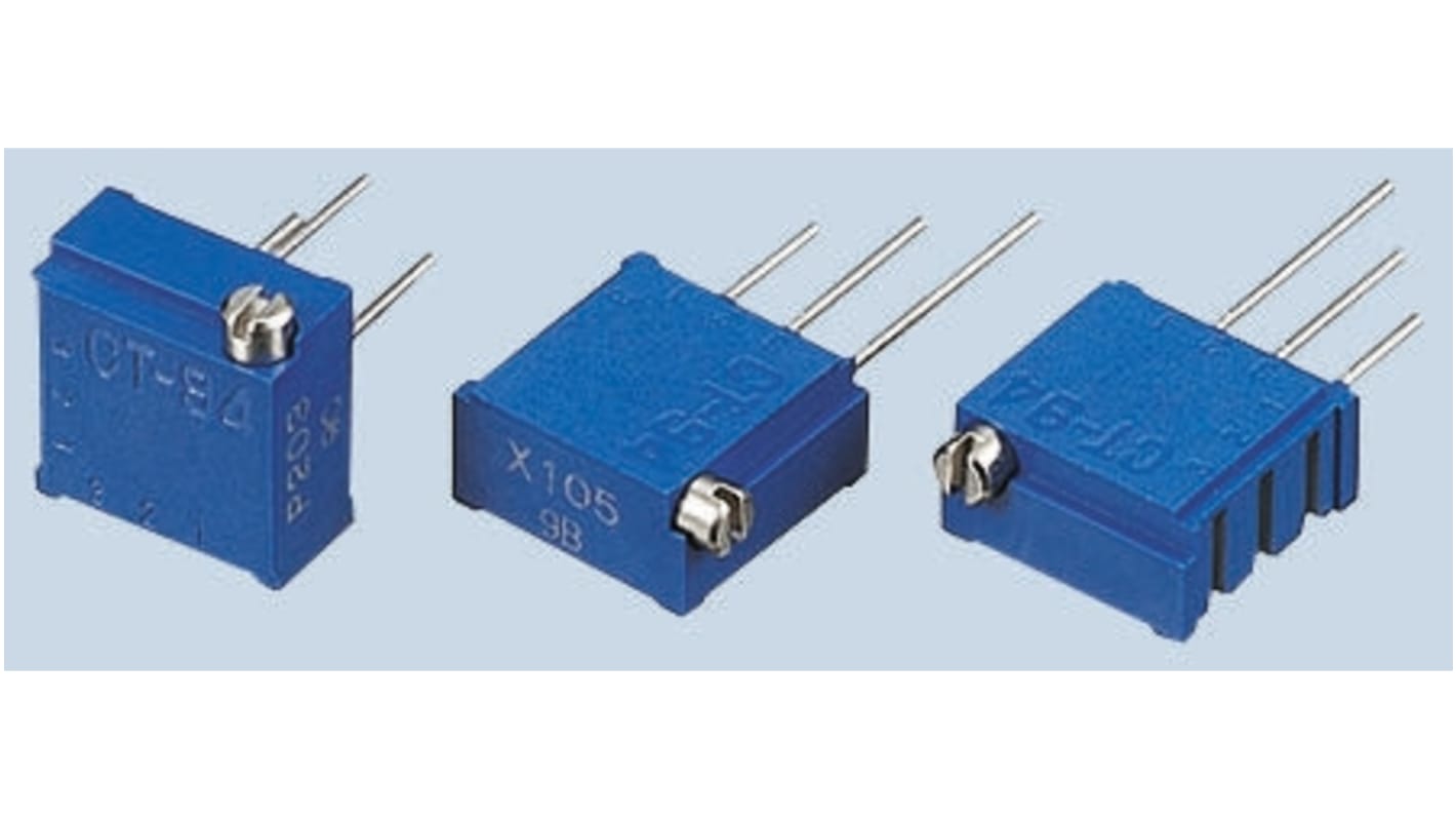 日本電産コパル電子 半固定抵抗器（トリマポテンショメータ） 1kΩ スルーホール 15 (電気的)、18 (機械的)回転型 CT-94P ...