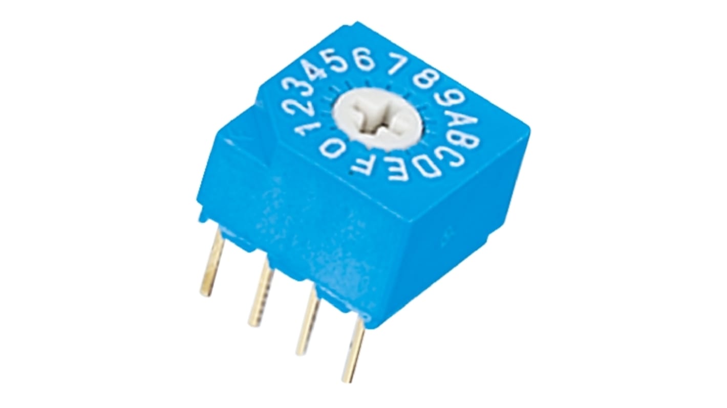 Nidec Components PCB-Montage DIP-Schalter Drehschalter 16-stellig, Kontakte vergoldet 100 mA @ 5 V dc, bis +85°C