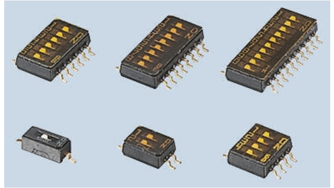 Commutateur DIP, DIP, 10 voies , 100 mA @ 6 V c.c., montage Circuit imprimé