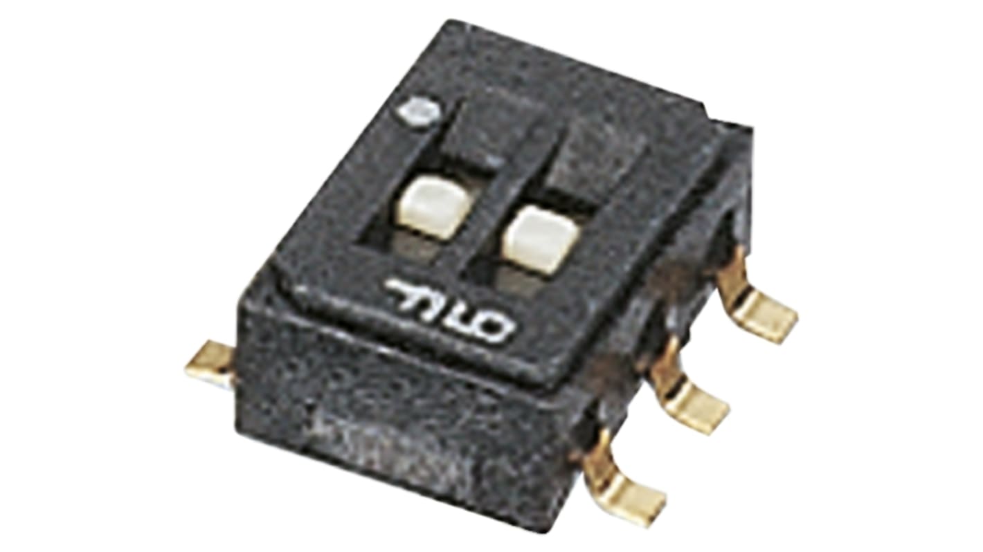 Nidec Components PCB DIP Switch DPDT 100 mA @ 6 V dc Slide