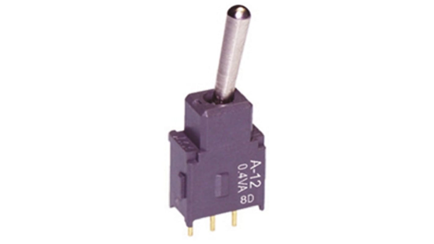 NKK Switches Toggle Switch, PCB Mount, On-(On), SPDT, Through Hole Terminal