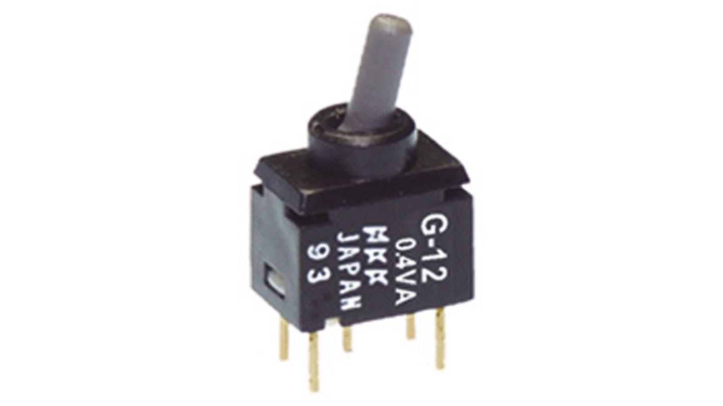 NKK Switches Toggle Switch, PCB Mount, Latching, SPDT, Through Hole Terminal