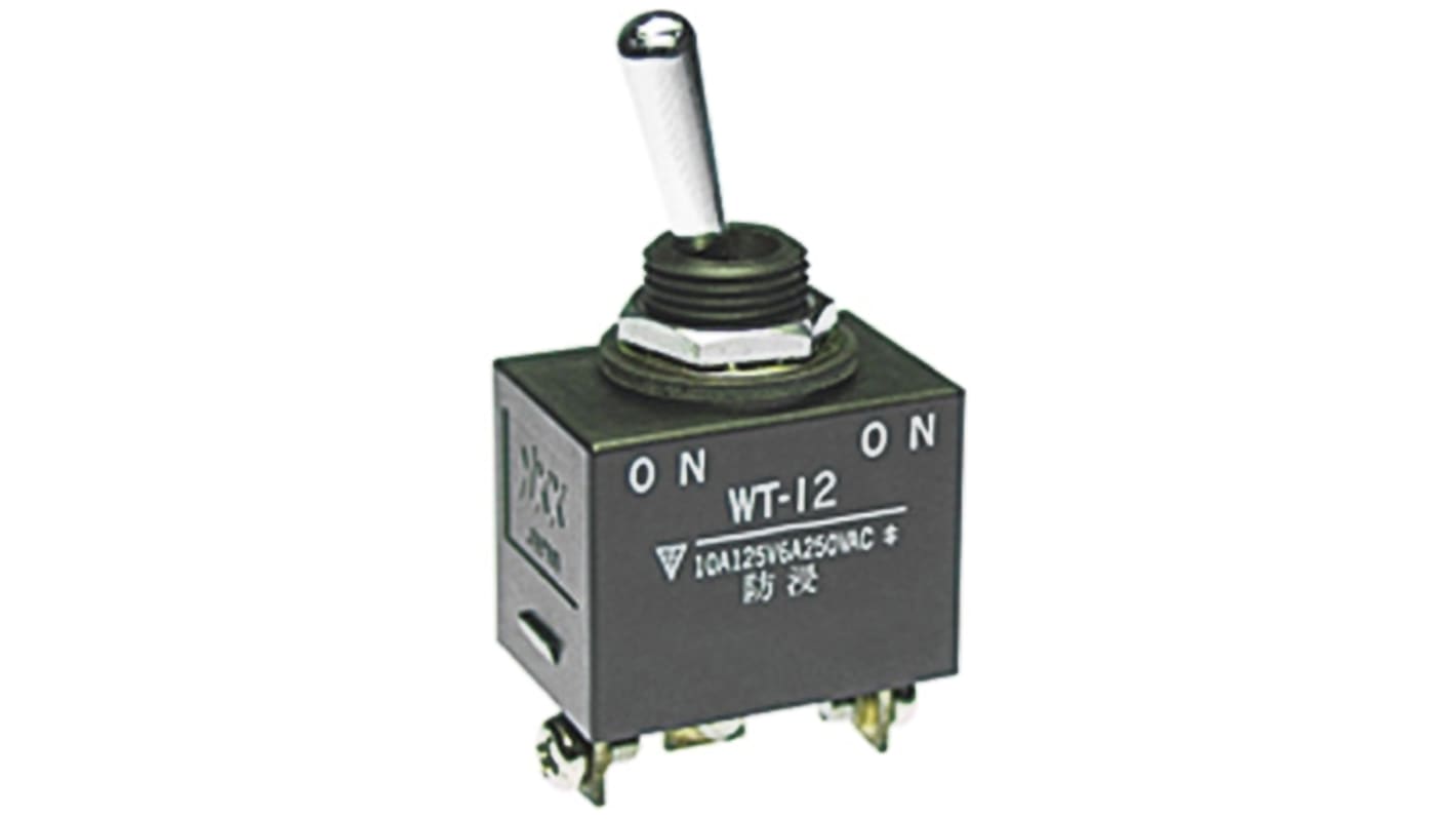 NKK Switches Toggle Switch, Panel Mount, Latching, SPDT, Screw Terminal