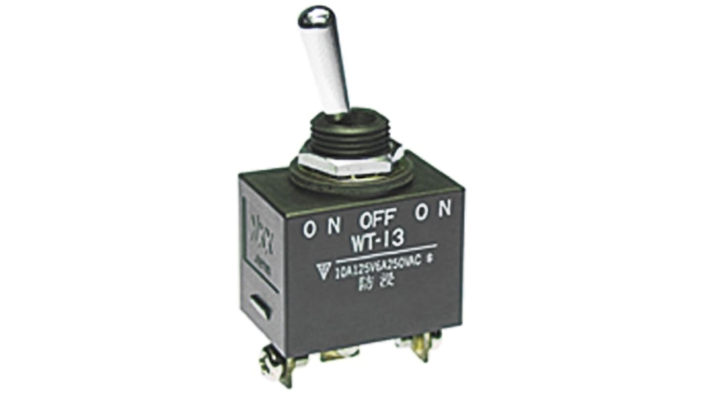 NKK Switches Toggle Switch, Panel Mount, On-Off-On, SPDT, Screw Terminal