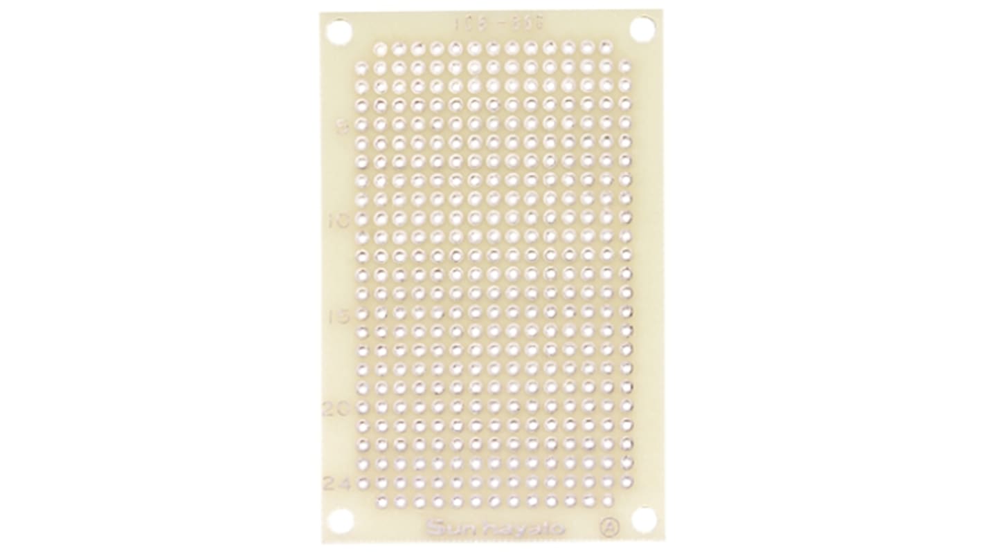 Sunhayato Single Sided Matrix Board FR4 1mm Holes, 2.54 x 2.54mm Pitch, 72 x 47 x 1.2mm