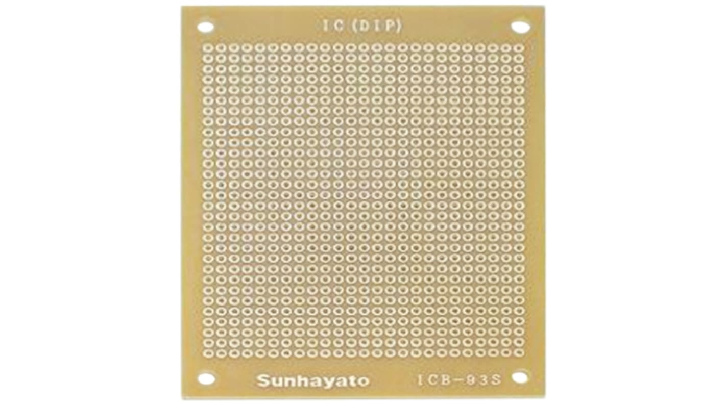 Sunhayato Single Sided Matrix Board FR2 1mm Holes, 2.54 x 2.54mm Pitch, 95 x 72 x 1.6mm