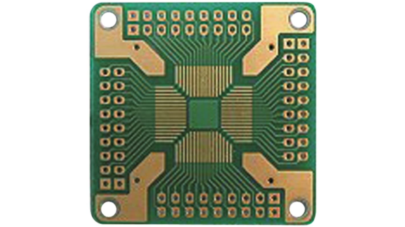 QFP-64, 64 Way Double Sided Extender Board Converter Board FR4 40.64 x 40.64 x 1mm