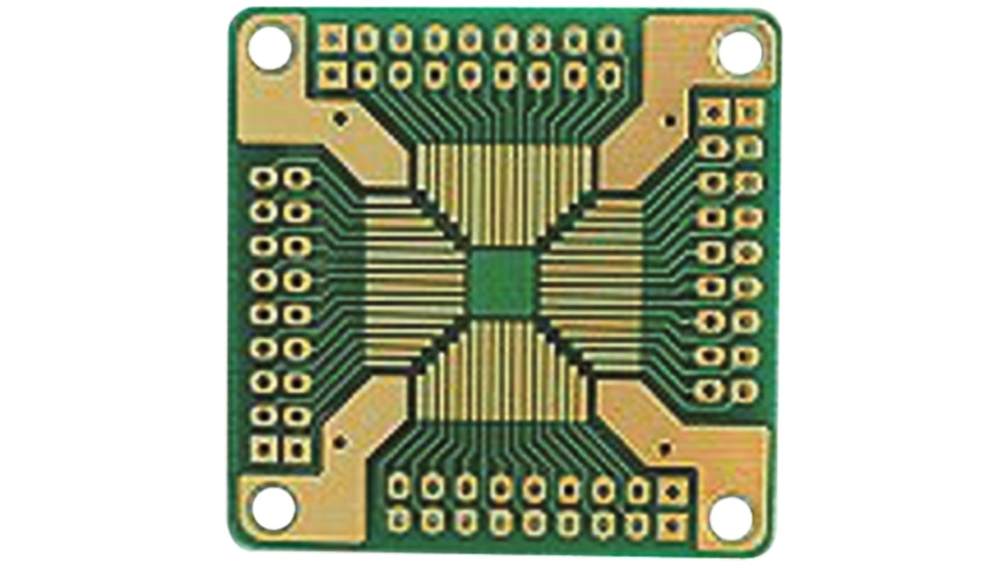 QFP-83, 64 Way Double Sided Extender Board Converter Board FR4 40.64 x 40.64 x 1mm