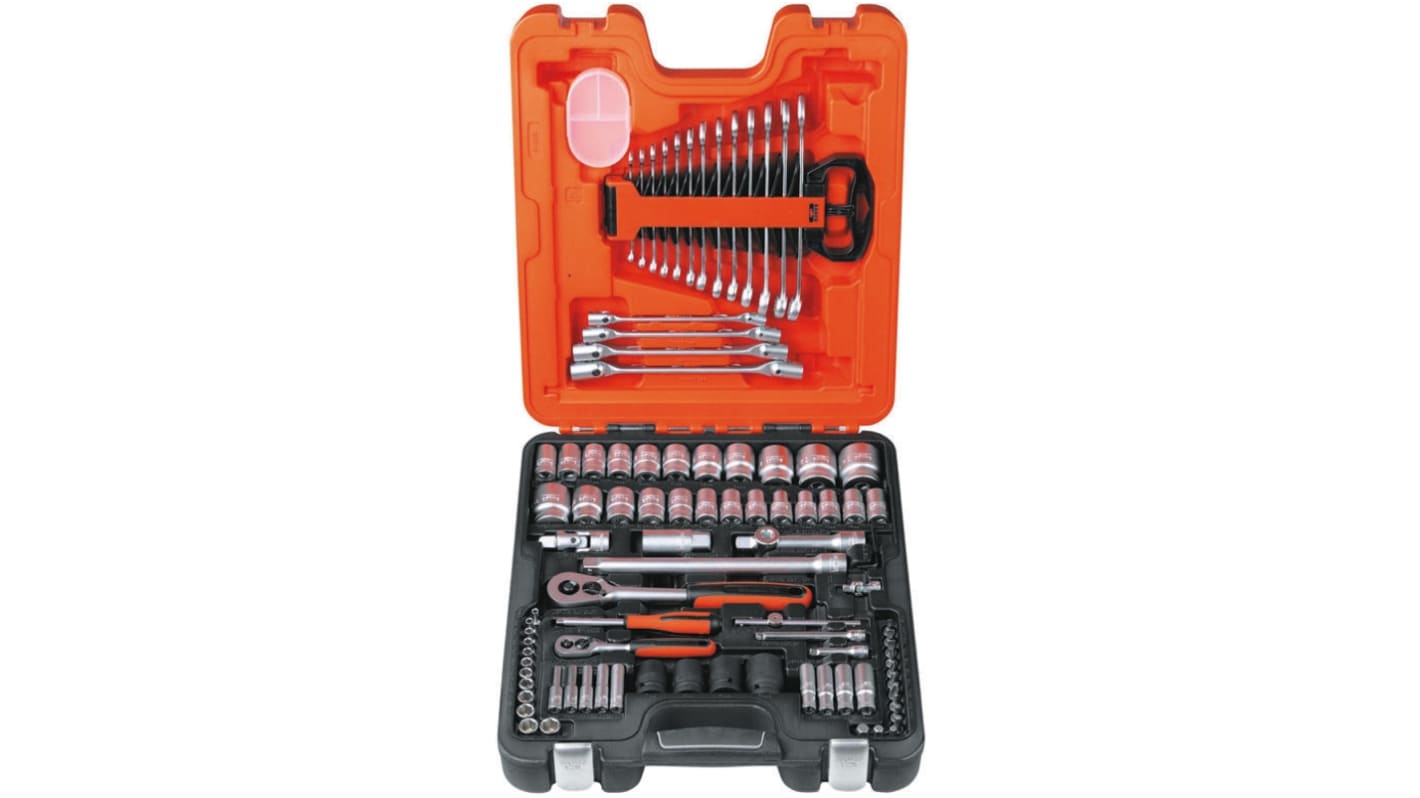 Bahco 94-Piece Imperial, Metric 1/2 in; 1/4 in Deep Socket/Standard Socket/Spanner/Allen Key/Bit Set with Ratchet, 6