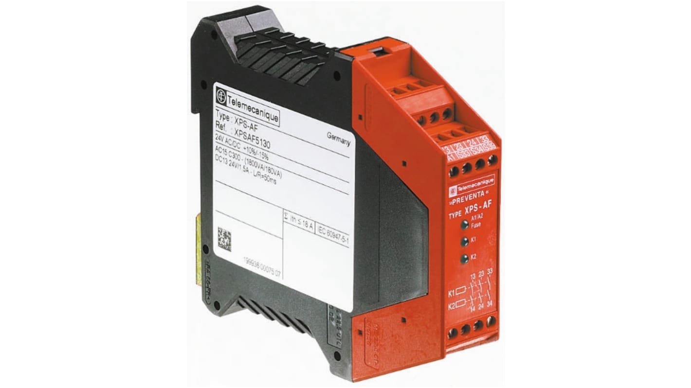 Schneider Electric XPS BA Sicherheitsrelais, 115V ac, 1 Sicherheitskontakte Zweihandsteuerung, 1 Hilfsschalter