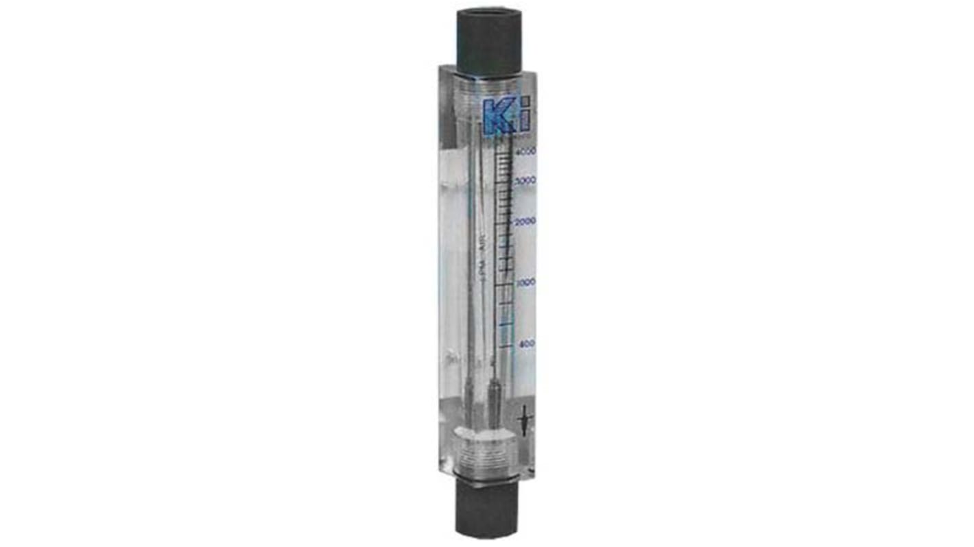 Key Instruments FR5000 Series Variable Area Flow Meter for Liquid, 5 L/min Min, 75 L/min Max