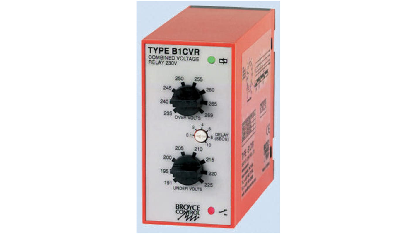 Broyce Control Voltage Monitoring Relay, SPDT, Maximum of 230V ac