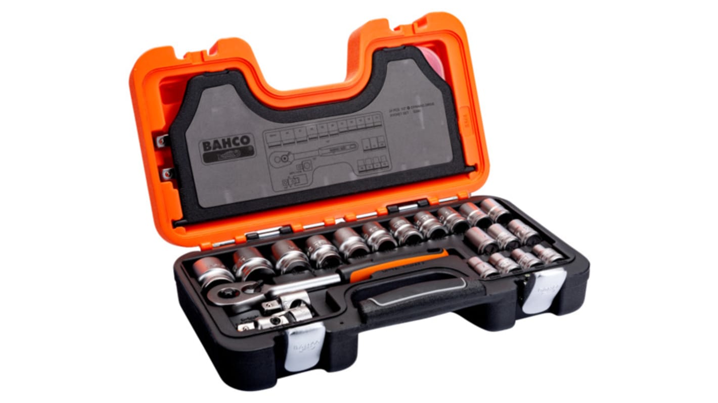 S240 Bahco 24 Piece Metric 1 2 in Standard Socket Set with