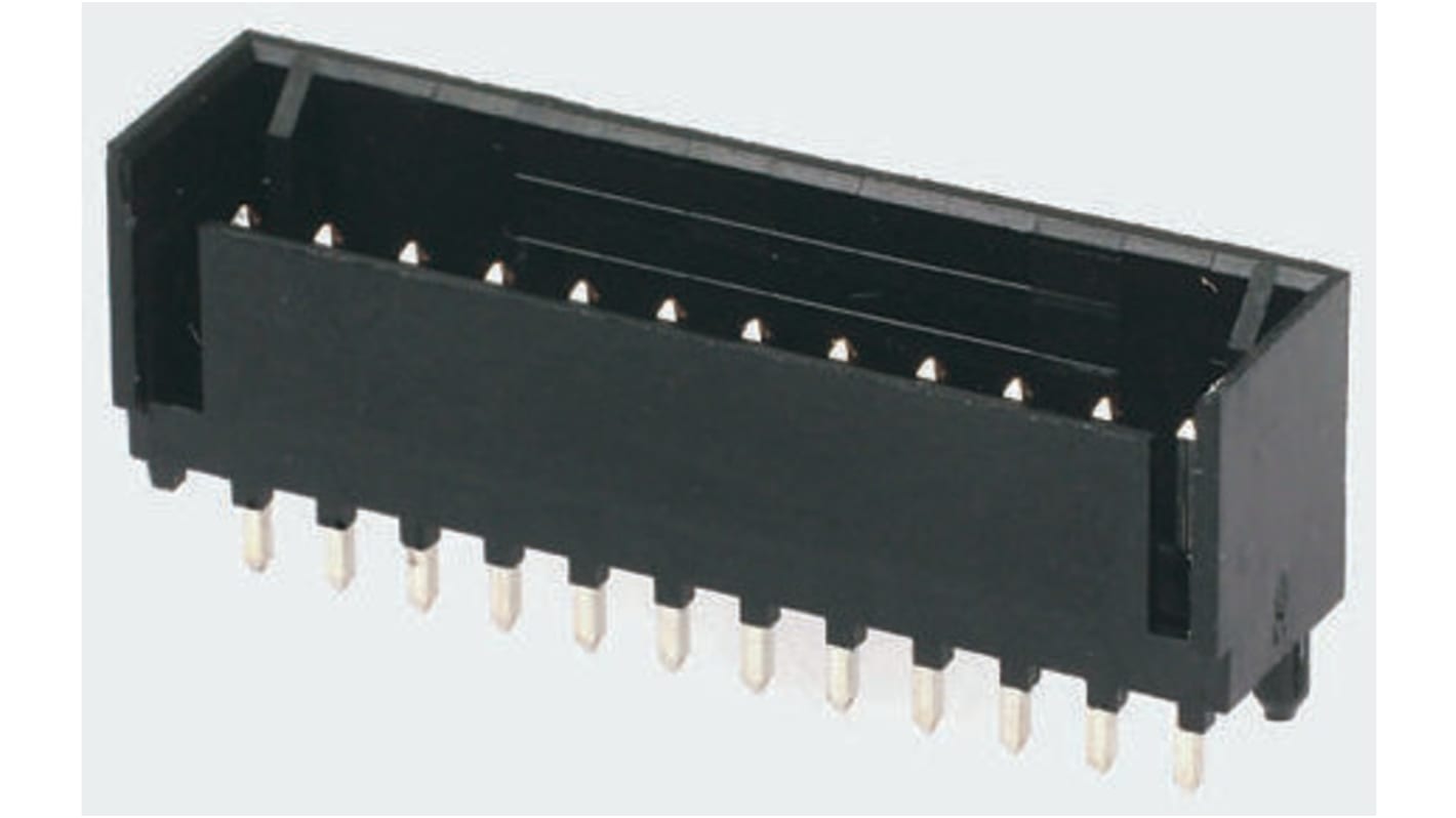 Conector macho para PCB TE Connectivity serie MTA-100 de 2 vías, 1 fila, paso 2.54mm, para soldar, Orificio Pasante