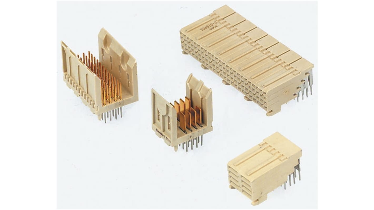 TE Connectivity, Z-PACK 2mm Pitch Futurebus+ Backplane Connector, Male, Straight, 4 Row, 48 Way