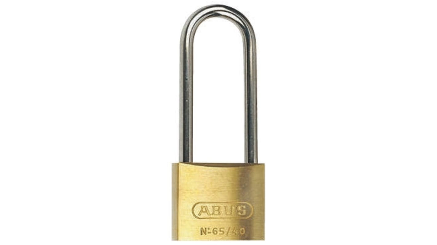 ABUS Key Weatherproof Brass, Stainless Steel Weatherproof Padlock, 6.5mm Shackle, 40mm Body