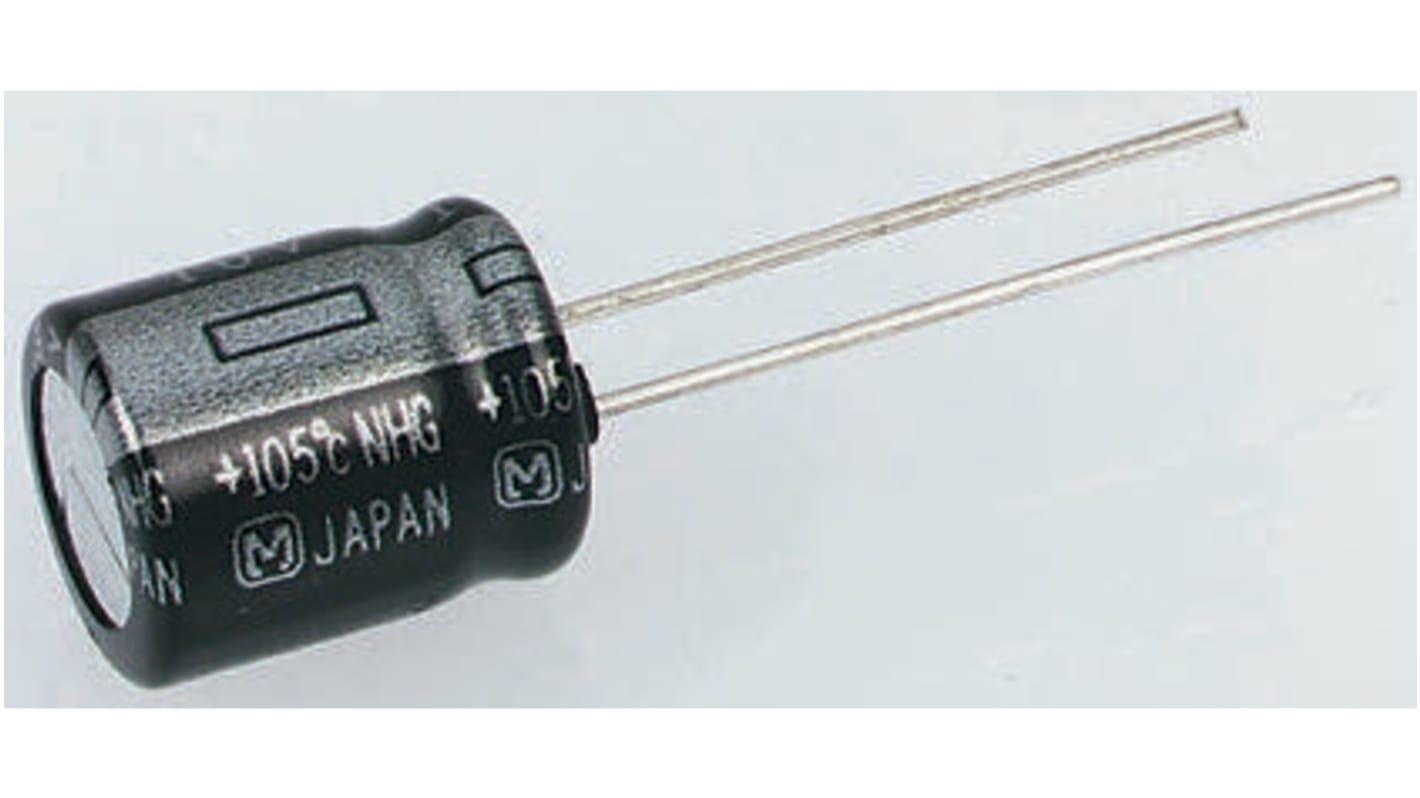 Panasonic 2.2μF Aluminium Electrolytic Capacitor 100V dc, Radial, Through Hole - ECA2AHG2R2