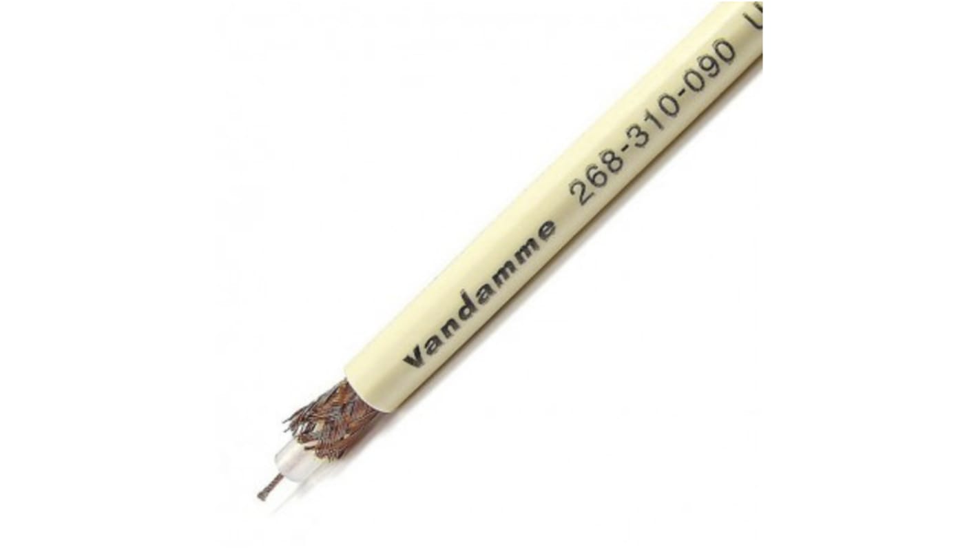 Van Damme Standard 75 Series SDI Coaxial Cable, 100m, RG59 Coaxial, Unterminated