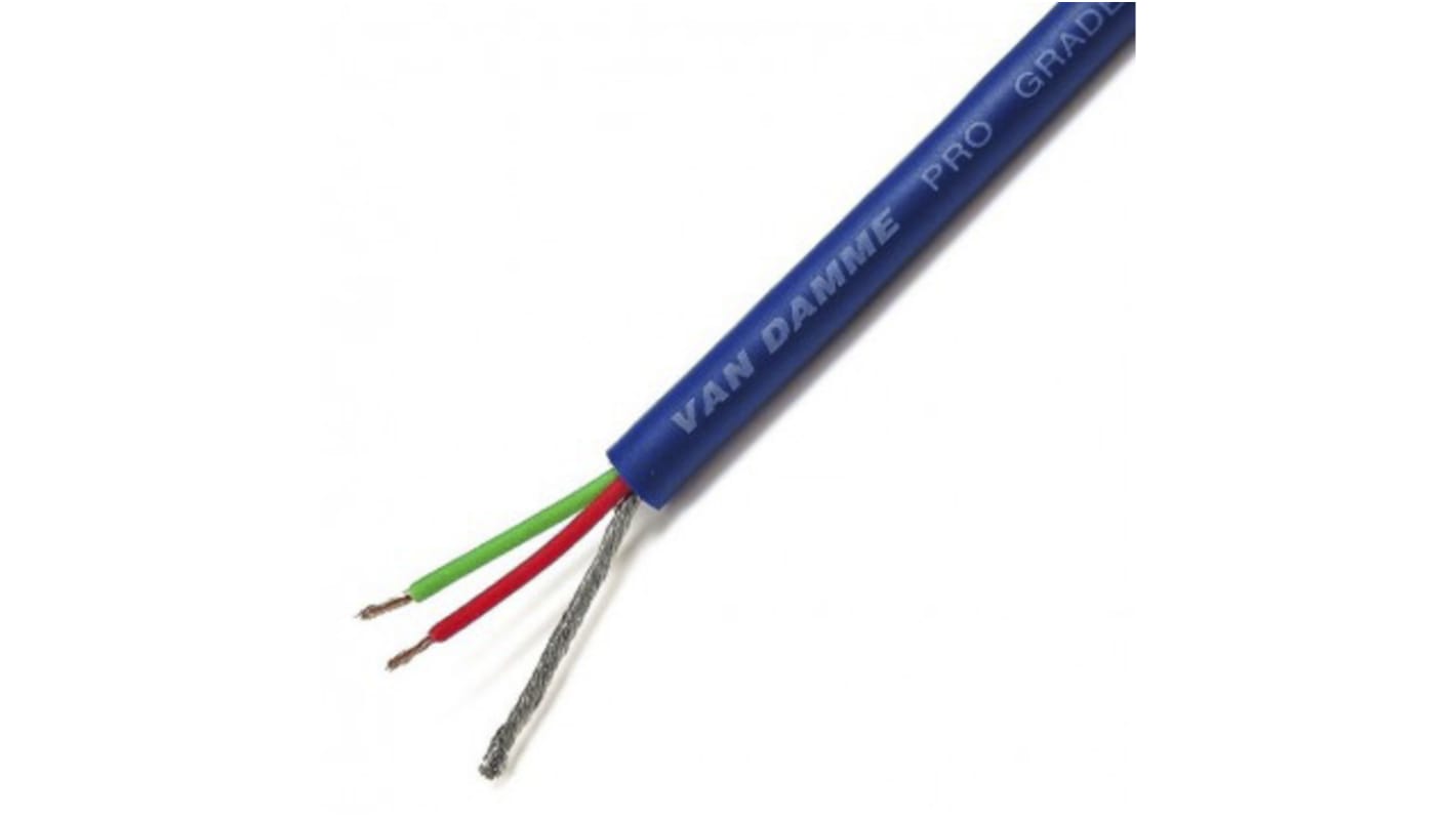 Câble audio Van Damme, 0,22 mm² Blindé Tresse de cuivre étamé, 24 AWG, Multiconducteur, gaine Bleu