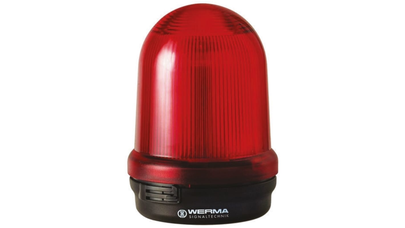 Werma BM 828 Series Red Flashing Beacon, 12 V dc, Surface Mount, Xenon Bulb