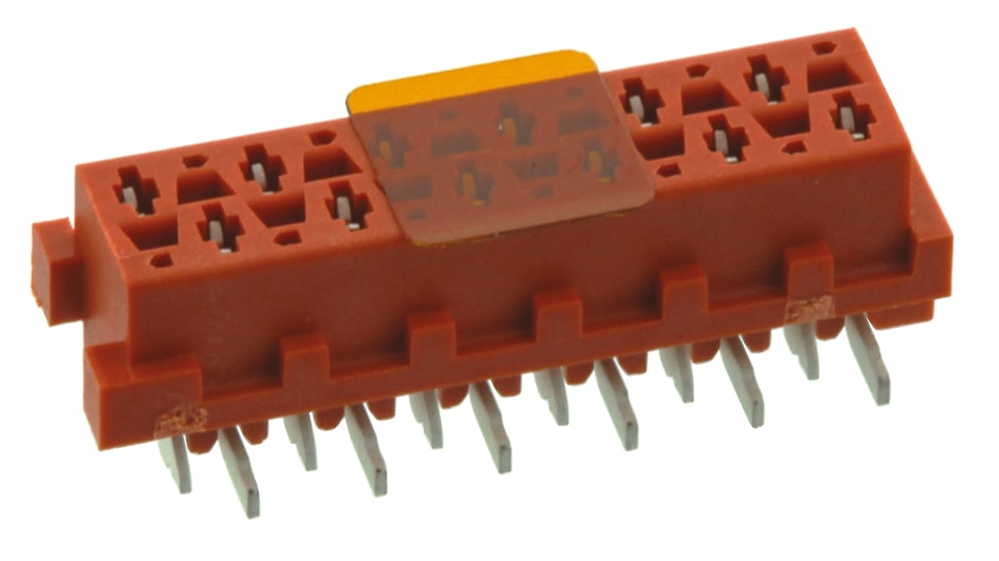 Presa PCB TE Connectivity, 12 vie, 2 file, passo 2.54mm, Montaggio superficiale