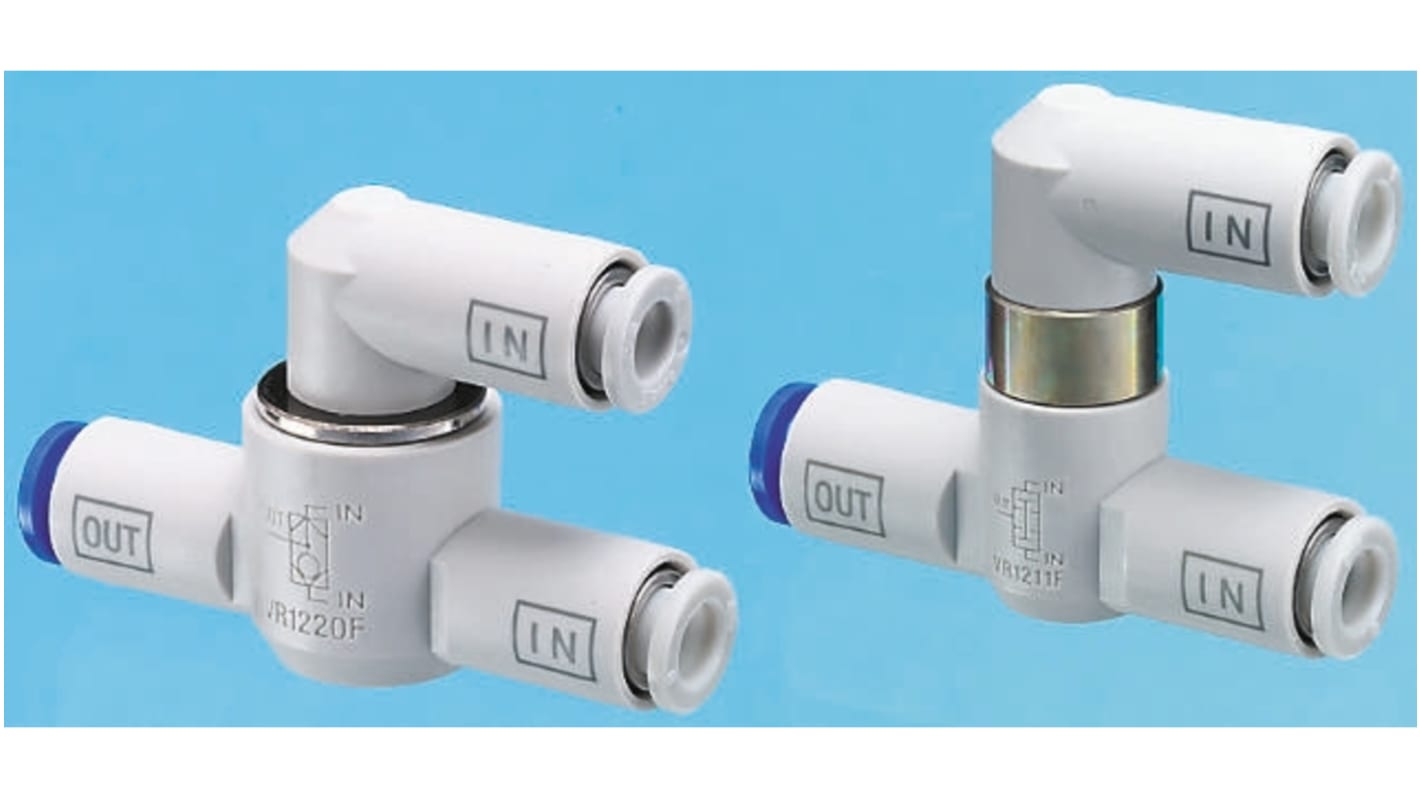 SMC VR12 Series, Pneumatic Shuttle Valve OR Logic Function 8mm Tube, Tube Connection, 1 MPa Max Operating Pressure