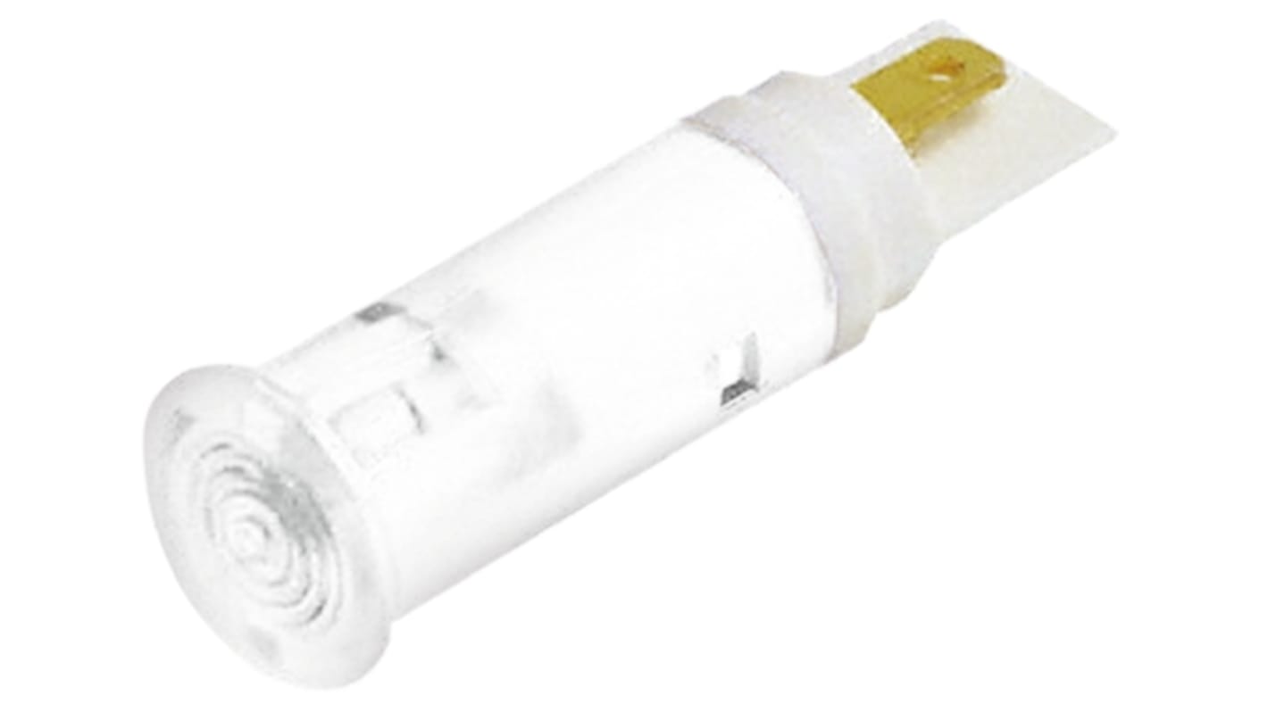 Signal Construct White Panel Mount Indicator, 12 → 14V, 5mm Mounting Hole Size, Solder Tab Termination