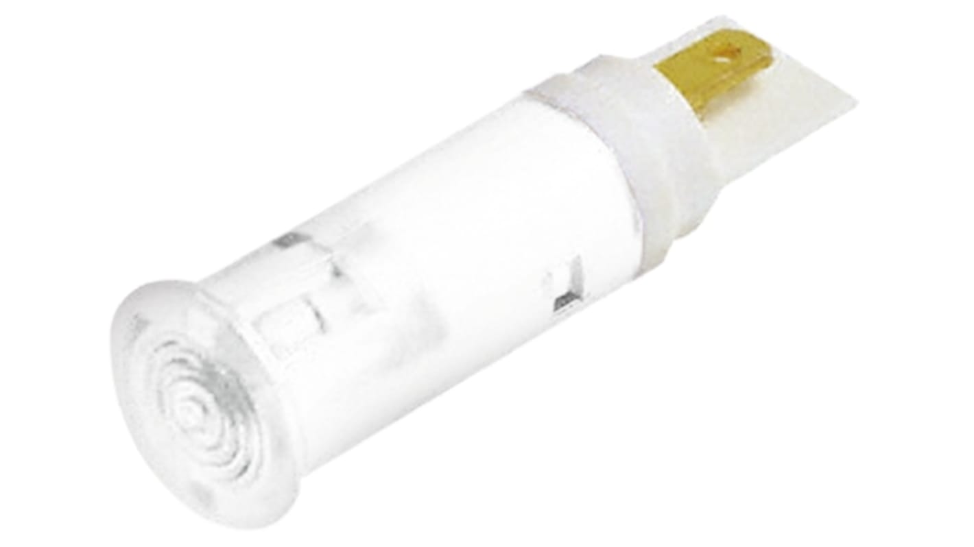 Signal Construct White Indicator, 24 → 28V, 5mm Mounting Hole Size, Solder Tab Termination